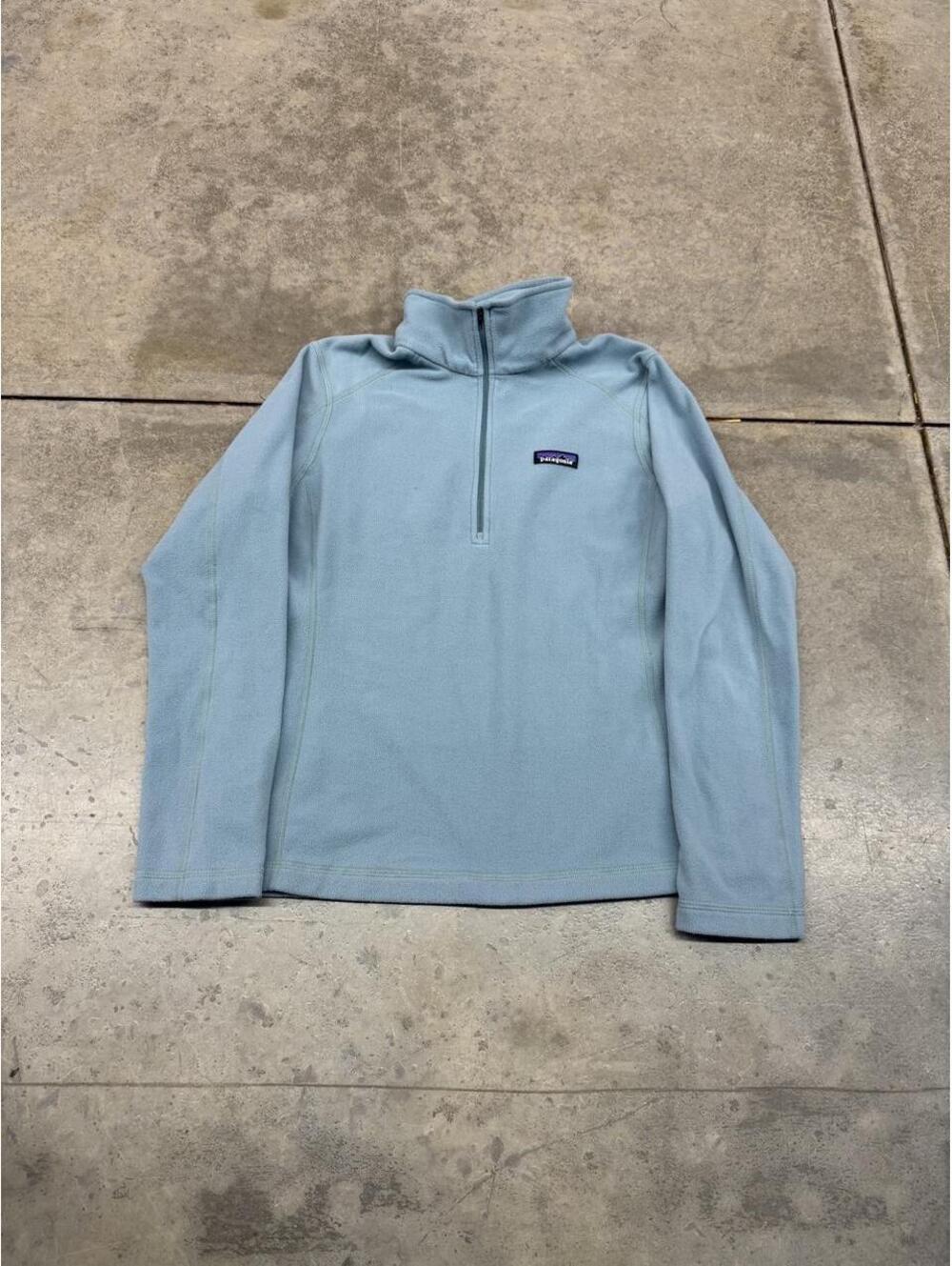 vintage patagonia micro d baby blue quarter zip fleece jacket size medium WOMENS
